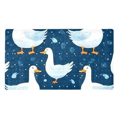 Shower Mat Bathtub Mat, 26.8x15.1 inch, Non-Slip Bath Mat with Drain, Quick Drying PVC Bathmat for Tub, Shower, Bathroom, Funny Goose Pattern - color: Multi 5