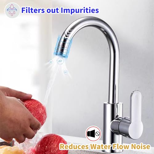 Bathroom Sink Aerator,2.2 GPM Faucet Aerator, Made of Solid Brass and Stainless Steel,55/64 Inch Female Thread Faucet Replacement with Gasket,For Kitchen and Bathroom,4PCS(Silver) - style: Female-4PCS