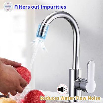 Bathroom Sink Aerator,2.2 GPM Faucet Aerator, Made of Solid Brass and Stainless Steel,55/64 Inch Female Thread Faucet Replacement with Gasket,For Kitchen and Bathroom,4PCS(Silver) - style: Female-4PCS