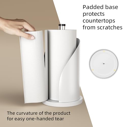 Toilet Paper Towel Holder, Stainless Steel Freestanding Bathroom Tissue Organizer, Rolls Storage Holder, Paper Towel Dispenser for Bathroom Kitchen (White S) - color: White S