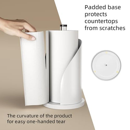 Toilet Paper Towel Holder, Stainless Steel Freestanding Bathroom Tissue Organizer, Rolls Storage Holder, Paper Towel Dispenser for Bathroom Kitchen (White S) - color: White S