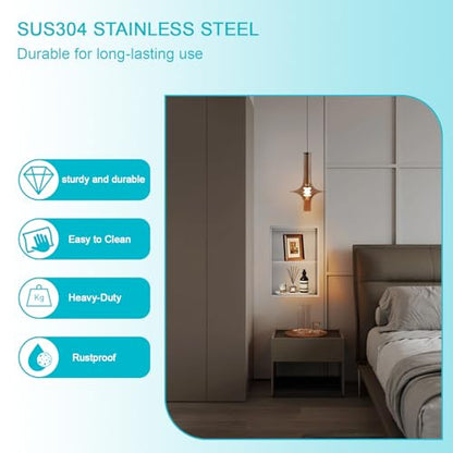 14x20 Inch Brushed Nickel Shower Niche, No Tile Needed Stainless Steel Recessed Bathroom Wall Niche with Double Shelves for Shower Storage - size: 14x20" - Brushed Nickel