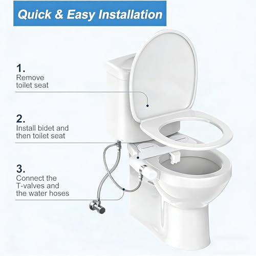 Toilet Seat Attachment Double Nozzle Bidet Adjustable Water Flows None Electric Bidet Toilet Attachment Easy Installation Cold Water Sprayer Bidets for Toilets - color: Asian model