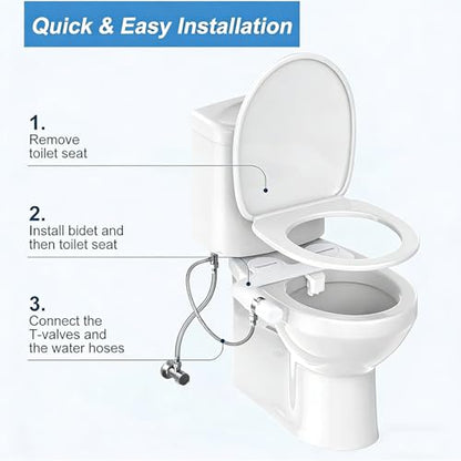 Toilet Seat Attachment Double Nozzle Bidet Adjustable Water Flows None Electric Bidet Toilet Attachment Easy Installation Cold Water Sprayer Bidets for Toilets - color: Asian model