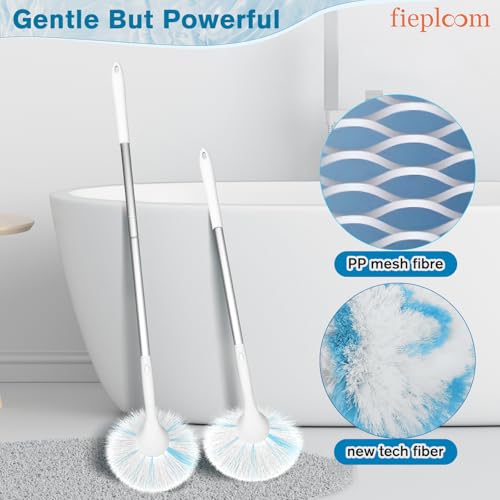 Non-Scratch Tub Tile Scrubber Brush, 48" Long Handle (1-Pack) | Soft Tub Mop, 2026 Version, All-in-One Adjustable Shower Brush for Bathtub, Bathroom, Sink, Faucet, and Wall Tile