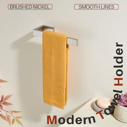 KOKOSIRI Hand Towel Bars Bath Towel Holder Brushed Nickel Wall Mount Kitchen Towels Rack Bathroom Hardware Stainless Steel, B3009BR - color: Brushed Nickel