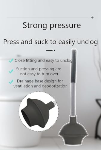 Toilet Plunger and Brush Set Heavy Duty Toilet Plunger with Long Handle, Sturdy Toilet Brush Holder Combo, This toilet pump also Bathroom Cleaning Tools Kit for Sink, Shower Drain, Floor Drain