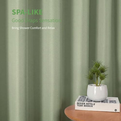 eachope Waterproof Fabric Shower Curtain,No Liner Needed,TPU Laminated Polyester Shower Curtain,Chevron Striped Design with Weighted Magnets and Metal Grommets,72Wx 72H,Sage Green - color: Sage Green, size: 72"W x 72"L (Pack of 1)