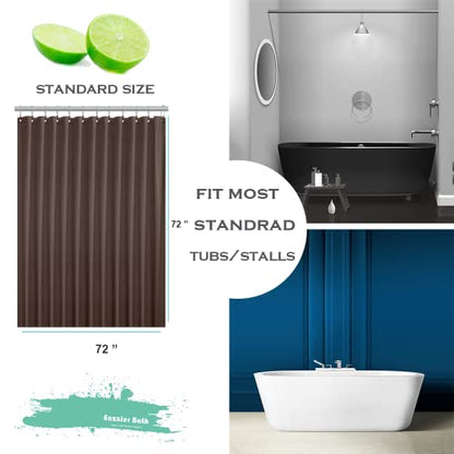 Chocolate Plastic Shower Curtain Or Liner, 72x72 Inch Lightweight Brown Plastic Bathroom Shower Showroom Inner Curtain with Rustproof Metal Grommet Holes and Weighted Magnets - color: C03-chocolate, size: 72"W x 72"L (Pack of 1)