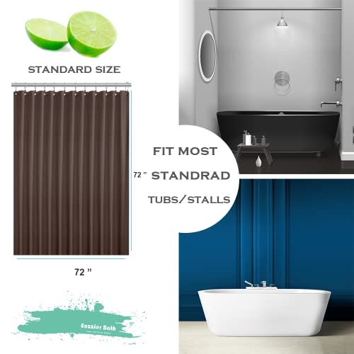 Chocolate Plastic Shower Curtain Or Liner, 72x72 Inch Lightweight Brown Plastic Bathroom Shower Showroom Inner Curtain with Rustproof Metal Grommet Holes and Weighted Magnets - color: C03-chocolate, size: 72"W x 72"L (Pack of 1)