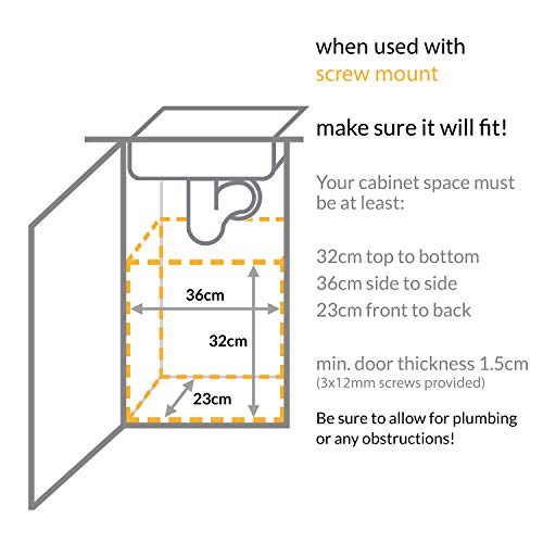 simplehuman 10 Liter / 2.6 Gallon In-Cabinet Trash Can Heavy-Duty Steel Frame, Black - size: 10L In-Cabinet