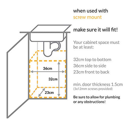 simplehuman 10 Liter / 2.6 Gallon In-Cabinet Trash Can Heavy-Duty Steel Frame, Black - size: 10L In-Cabinet