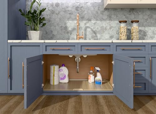 REV-A-SHELF Almond Polymer Trim-to-Fit Drip Tray for 39" - 42" Sink Base Cabinets - color: Almond, size: 23.3" x 40.5" x 0.8"