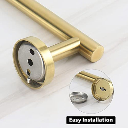 NearMoon Bath Towel Bar, Thicken Stainless Steel Shower Towel Rack Holder Wall Mounted for Bathroom, 26-lnch Overall Length-24-lnch Usable Hanging Space (1 Pack, Brushed Gold) - color: Brushed Gold, size: 26 Inch