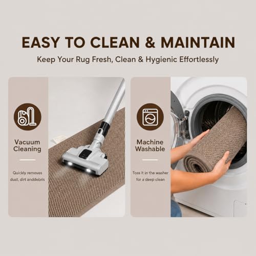 12'' Wide Long Bath Runner Mat, Super Absorbent Non-Slip Bathroom Rug, 59'' (Taupe, 12''X59'') - color: Taupe, size: 1' x 4'11" (Rectangular)