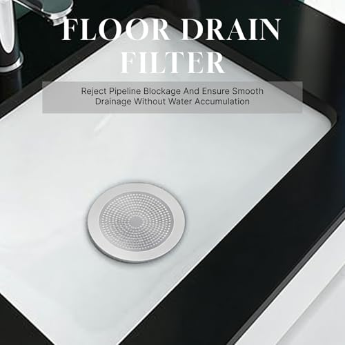 Shower Drain Hair Catcher - Stainless Steel Drain Hair Catcher, 5.7in Wide Rim for Strong Bathtub Adhesion, Easy to Clean, Prevents Clogs, Ideal for Homeowners, Renters, Parents & Pet Owners