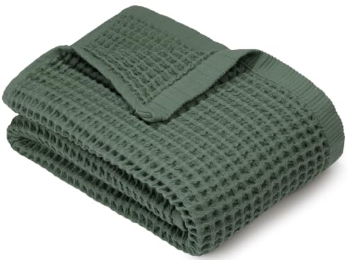 DEMMEX Organic Cotton Waffle Weave Turkish Bath Towel - Ultra Soft Lightweight Quick Dry, Oeko-Tex Certified, 100% Turkish Cotton (Sage Green, Large (60x30)) - color: Sage Green