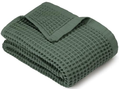 DEMMEX Organic Cotton Waffle Weave Turkish Bath Towel - Ultra Soft Lightweight Quick Dry, Oeko-Tex Certified, 100% Turkish Cotton (Sage Green, Large (60x30)) - color: Sage Green