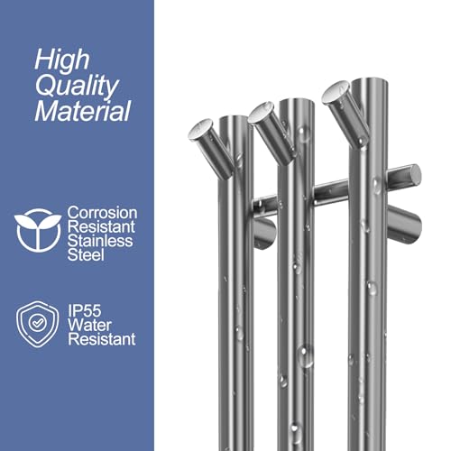 Electric Towel Warmer Rack, Wall Mount 3-Bar Stainless Steel, 38 in, Silver - color: Silver