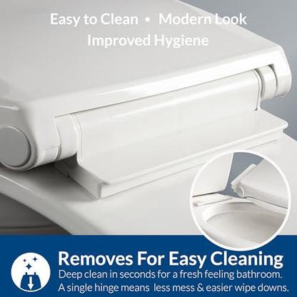 Mayfair Preston Easy to Clean Single Hinge Toilet Seat, Modern Slow Close Plastic Toilet Seat, Made in USA, Round, White - size: Round