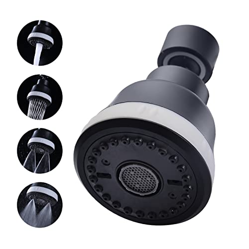 4 Spray Modes Faucet Aerator,360 Degree Faucet Sprayer Attachment,Big Angle Kitchen Faucet Aerator,Swivel Faucet Extender,Sink Sprayer Attachment for faucet,55/64 inch Female Thread (Black) - color: Black