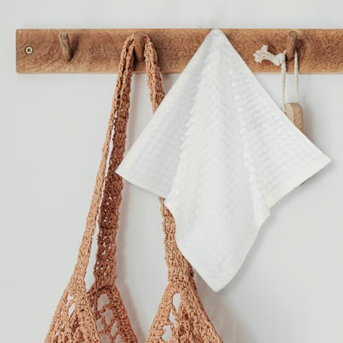 4 Pcs Cotton Waffle Bath Towels White Lightweight and Suitable for Sensitive Skin, Highly Absorbent Bathroom Washcloths for Spa and Travel Use
