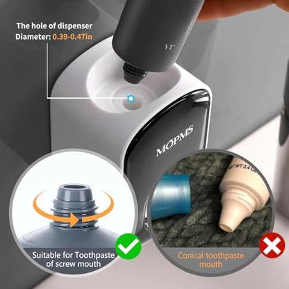 MOPMS Automatic Toothpaste Dispenser Wall Mounted for Kids and Adult 2Pcs | Automatic Toothpaste Squeezer Holder for Bathrooms - color: 1pcs Grey+1pcs Black