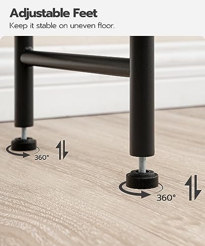 HOOBRO Over the Toilet Storage, 3-Tier Over Toilet Bathroom Organizer, Freestanding Above Toilet Shelf with Adjustable Feet, Space Saving, Easy Assembly, Greige and Black BG63TS01 - color: Greige + Black