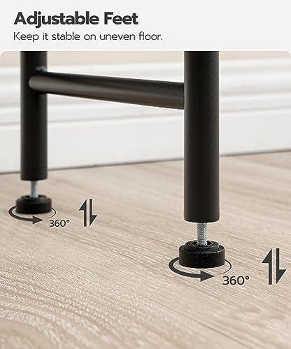 HOOBRO Over the Toilet Storage, 3-Tier Over Toilet Bathroom Organizer, Freestanding Above Toilet Shelf with Adjustable Feet, Space Saving, Easy Assembly, Greige and Black BG63TS01 - color: Greige + Black