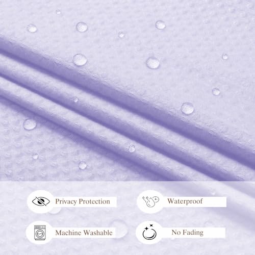 Aiyufeng Light Purple Shower Curtains for Bathroom，Dot Like Embossed Textured Waterproof Soft Polyester Cloth Shower Curtain，Hotel Spa Machine Washable，72Wx72L - color: Light Purple, size: 72"W x 72"L (Pack of 1)