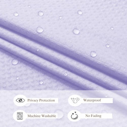 Aiyufeng Light Purple Shower Curtains for Bathroom，Dot Like Embossed Textured Waterproof Soft Polyester Cloth Shower Curtain，Hotel Spa Machine Washable，72Wx72L - color: Light Purple, size: 72"W x 72"L (Pack of 1)