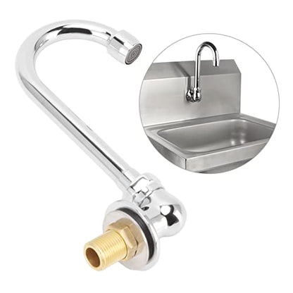 Foot Pedal Faucet, Stainless Steel G12 Thread Wall Mounted Knee Valve Basin Tap Valve Bathroom Basin Faucet Set for Hospital Medical Laboratory