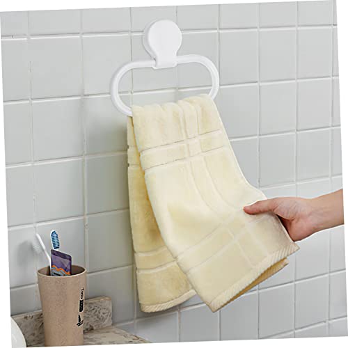 Self-Adhesive Towel Ring for Bathroom and Kitchen No Drilling Required Abs Material Modern Design Easy Installation White Towel Holder for Towels and More