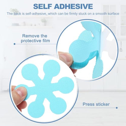 PATIKIL 12 Pcs Non Slip Bathtub Stickers, Anti Slip Shower Stickers with Scraper Bathroom Shower Floor Decals Snowflake Shape Cute Treads Tubs, Blue - color: Blue