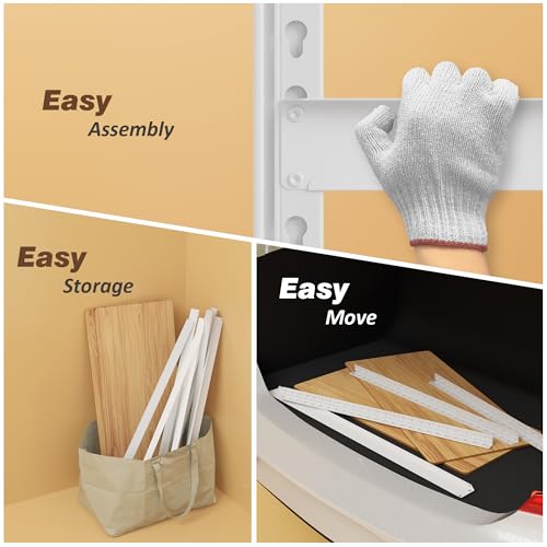 36" W x 16" D x 72" H Closet Storage Shelves,5 Tier White Metal Shelving Unit,Adjustable Heavy Duty Garage Shelves,Utility Rack Organizer Shelf for Kitchen Pantry Closet Garage - size: 36" W x 16" D x 72" H