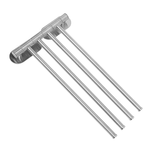 Stainless Steel Towel Rack, 4 Arm, Wall Mounted, Space Saving, Swing Out, Swivel, Bathroom Towel Holder, 304 Stainless Steel, for Bathroom Organization (4 Arm) - size: 4 Arm