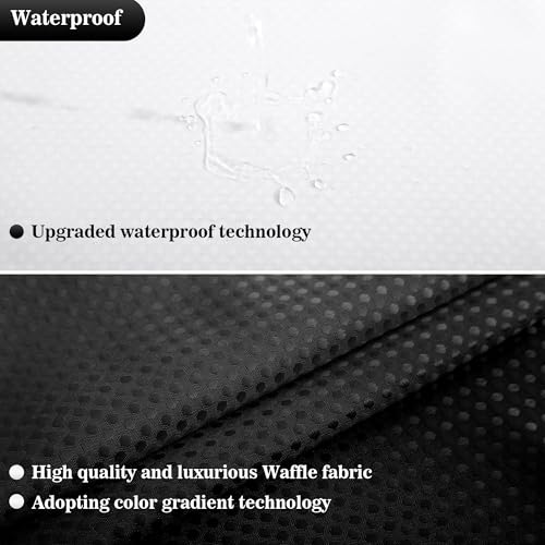 YI & ZE Black Waffle Weave Shower Curtain with Snap-in Liner, 72W x 72L | Slub Textured Heavy Fabric, Waterproof & Washable, Equipped with 12 Metal Hooks - color: Waffle Black, size: 72"W x 72"L (Pack of 1)