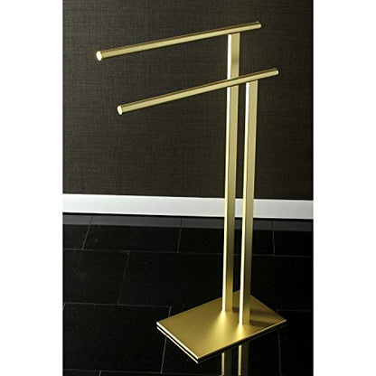 Kingston Brass SCC6037 Freestanding Double Towel-Rack, Brushed Brass - color: Brushed Brass