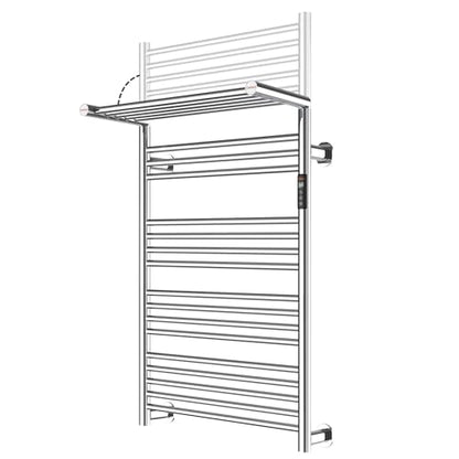 Heated Towel Rack Foldable Smart Dual-Zone APP No-Drill Chrome CA3 - color: Chrome, size: Ultra-21Bar H43.31 x W21.65