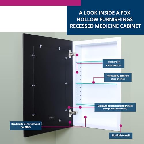 Shaker Style Medicine Cabinet - No Mirror! (Black, 14x24) - color: Black Plain, size: 14x24