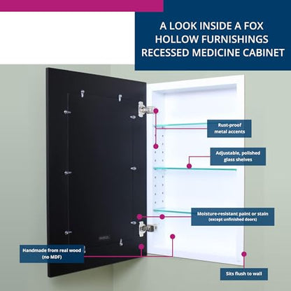 Shaker Style Medicine Cabinet - No Mirror! (Black, 14x24) - color: Black Plain, size: 14x24
