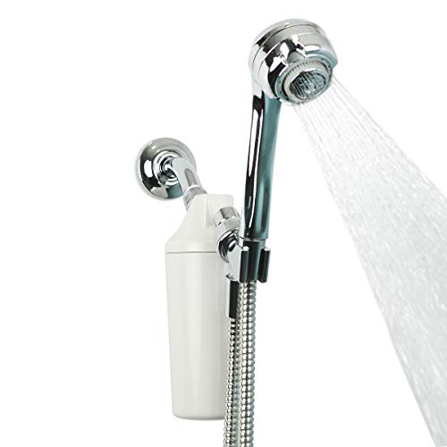 Aquasana Shower Filter | Chrome Wand | Reduces 90% Chlorine | AQ-4105CHR | Dermatologist-Recommended | Soften Skin & Hair | Coconut Shell Carbon | KDF Media | 3 Shower Head Settings | 10K Gal - size: Max Flow (2.5 GPM), style: Handheld Shower Head Filter
