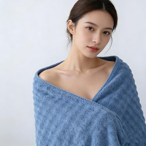 Bath Towels Pack of 2(35'' x 66'') Quick Dry Microfiber Shower Towel for Hotel,Bathroom,Guest,Spa,Gym Yoga, SPA - Blue - color: Blue, size: 35x66" BATH Towel Set of 2