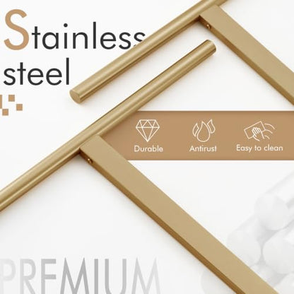 KOKOSIRI Standing Towel Rack for Bathroom Floor 2-Tier Towel Holder Free Stand with Heavy Marble Base Thicken Steady Champagne Bronze Stainless Steel THS0005-CPG - color: Champagne Bronze