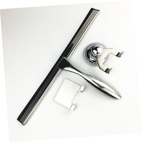 3pcs Stainless Steel Shower Squeegee for Glass Door Suction Cup and Hooks Holder