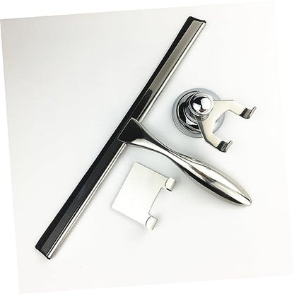 3pcs Stainless Steel Shower Squeegee for Glass Door Suction Cup and Hooks Holder