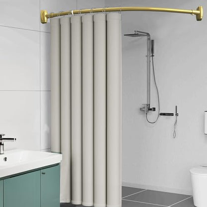 TOPROD Curved Shower Curtain Rod 48-72 Inches Adjustable Round Shower Rods | Gold,Rounded Bowed,Stainless Steel,More Shower Space,Need to Drill,for Bathroom, Bathtub - color: Gold