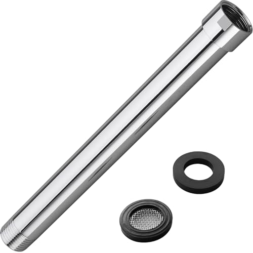 Shower Arm Extender, 8 Inch Wall Mount Extension Arm for Rainfall and Handheld Shower Head, Female to Male NPT 1/2 Inch Straight Extender Pipe Arm, Polished Chrome - color: Chrome, style: 8-Inch