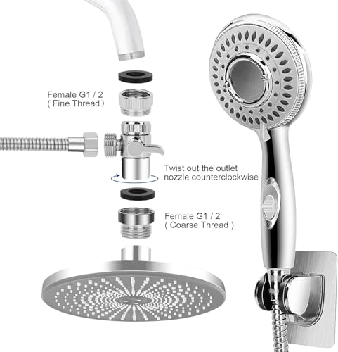 Shower Head Sink - Faucet Bathtub, Hose Sprayer Attachment with 9 Adapters, 79" Hose for Hair Washing, Pet Dog Rinse & Baby Bath, ON/OFF Extension for Tub Faucet, Utility Sink, Laundryroom, Garden | 79" Hose for Hair Washing, Pet Dog Rinse & Bath, ON/OFF