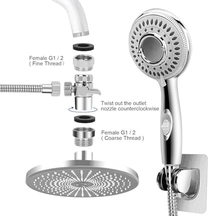 Shower Head Sink - Faucet Bathtub, Hose Sprayer Attachment with 9 Adapters, 79" Hose for Hair Washing, Pet Dog Rinse & Baby Bath, ON/OFF Extension for Tub Faucet, Utility Sink, Laundryroom, Garden | 79" Hose for Hair Washing, Pet Dog Rinse & Bath, ON/OFF